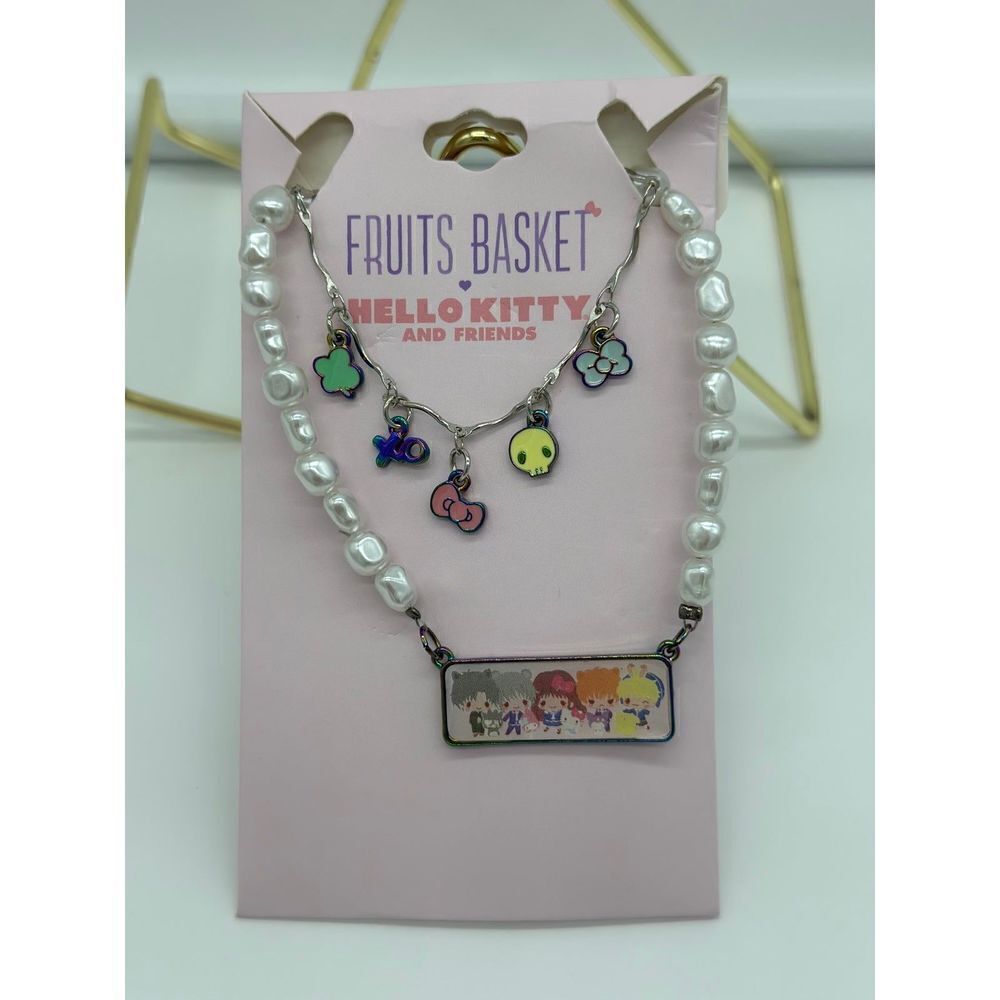 Fruits Basket x Hello Kitty and Friends Chibi Characters Necklace Set